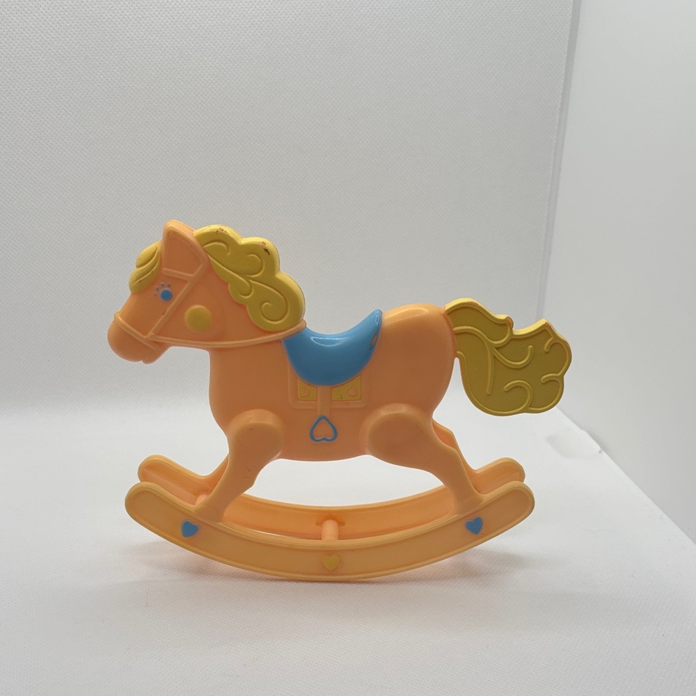 Vintage Mattel Barbie Doll Orange Rocking Horse Toy The Family Heart 1984